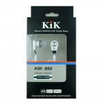 Wholesale KIK 999 Stereo Earphone Headset with Mic and Volume Control (999 White)